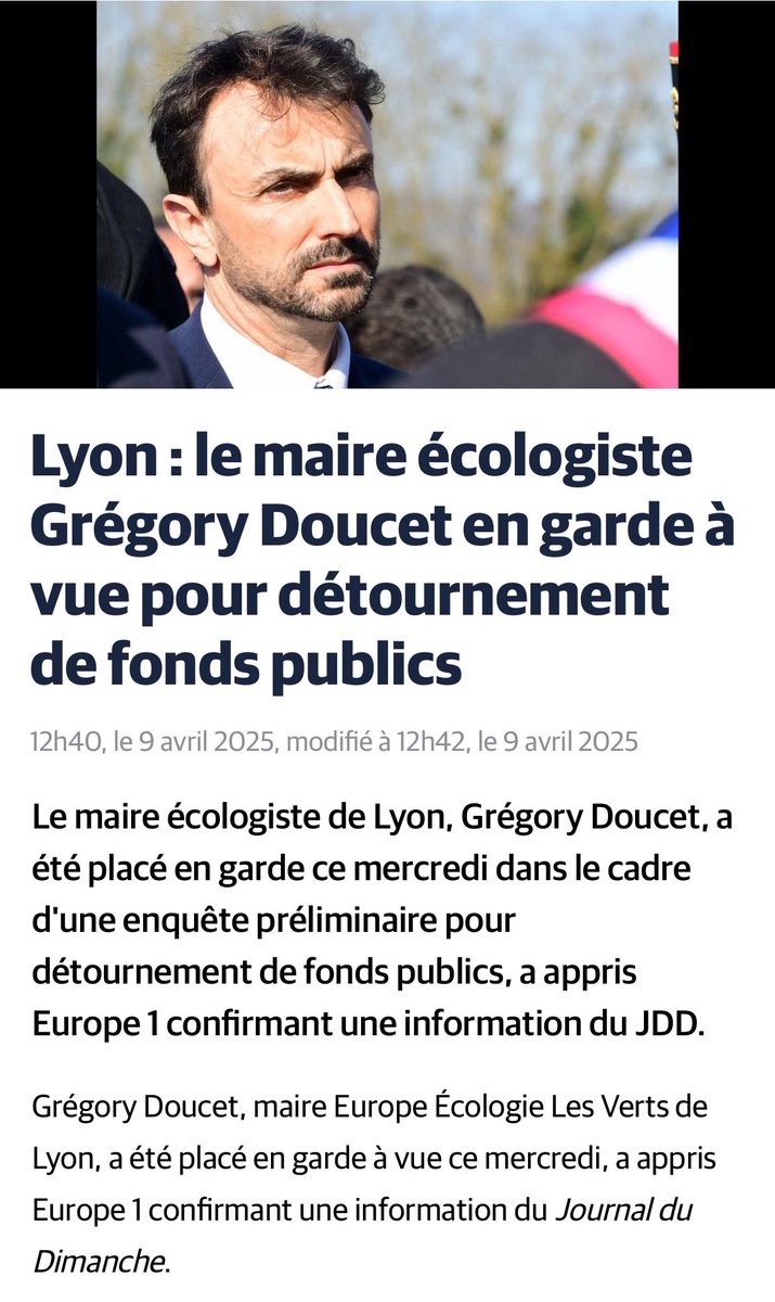 Le Détournement des Fonds Publics : Le Maire Vert de Lyon Placé en Garde à Vue