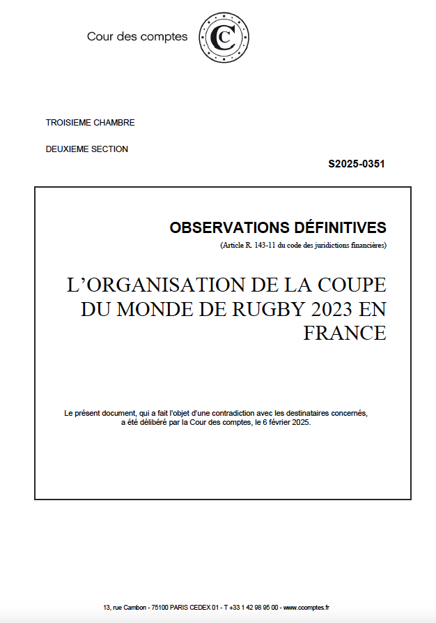 Fiasco financier autour de la Coupe du monde de rugby en France